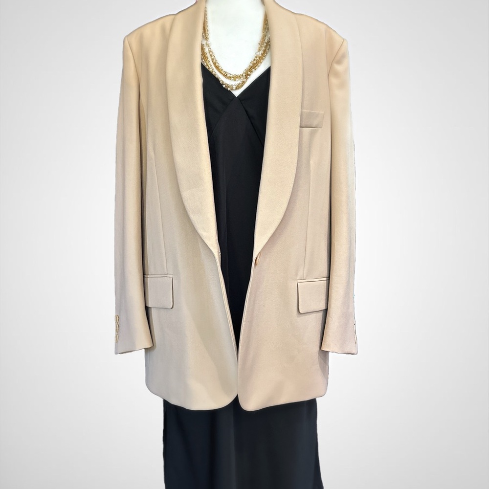 Stella McCartney Nuetral Blazer with Shawl Collar and Relaxed Fit